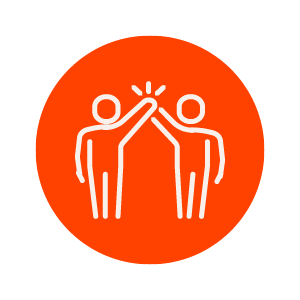 An icon of two people giving each other a high five.