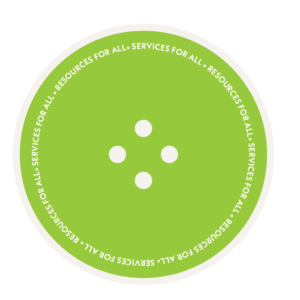 A circle that reads, "Resources for all. Services for all," around the border.
