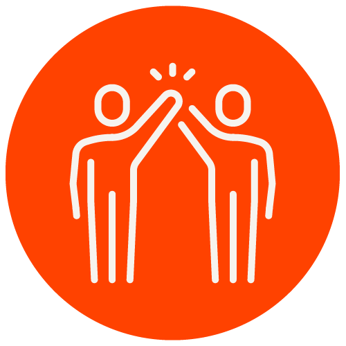 Icon of two people high fiving